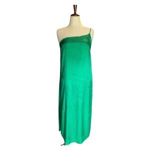 BCBGMaxAzria Sapphire Green One‎ Shoulder Dress NWT Size M